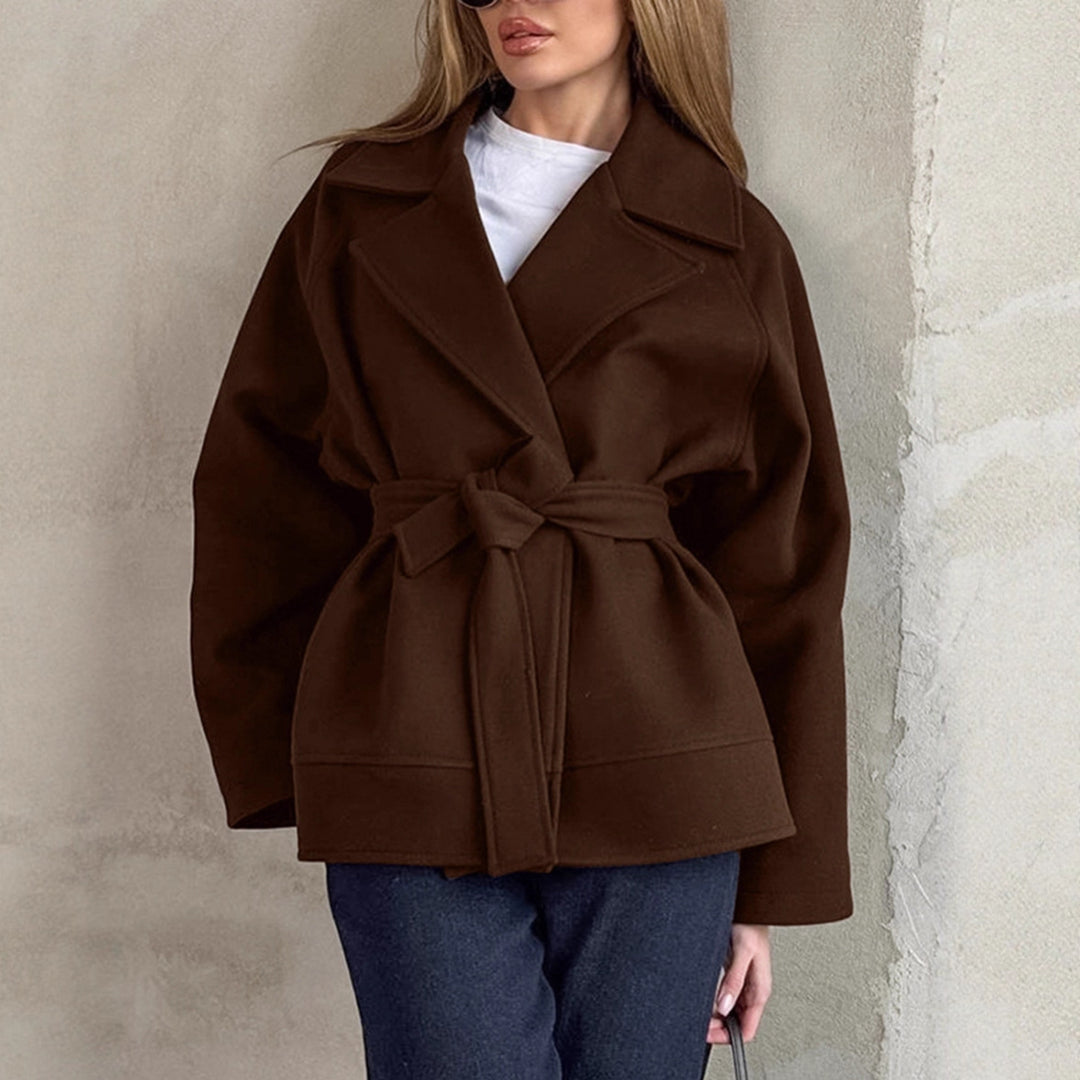 Damen Elegante Wickeljacke mit Gürtel und lässigem Schnitt Heidi-Mode