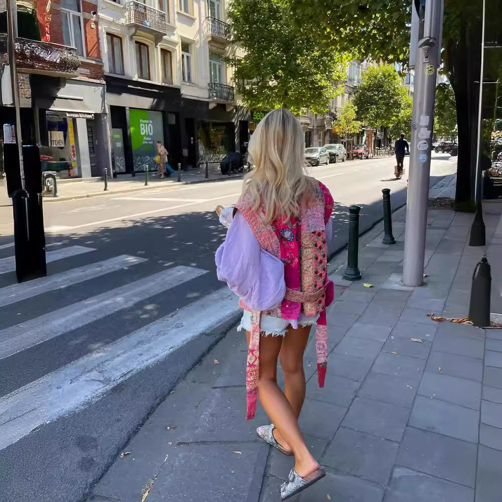 Damen Kurze, bestickte Sommerjacke Heidi-Mode