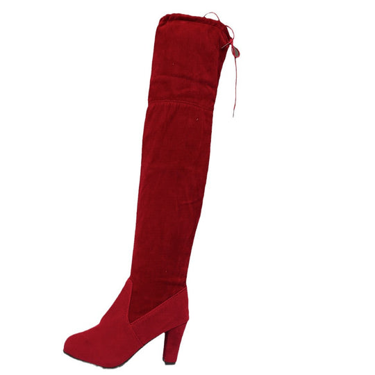 Damen Overknee-Stiefel mit modernem Design und elegantem Blockabsatz Heidi-Mode