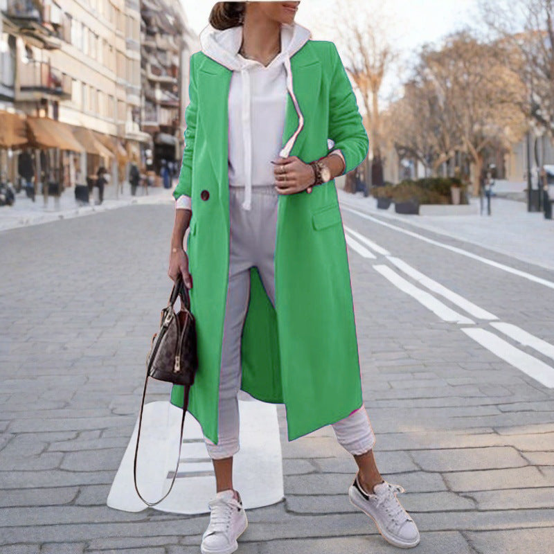 Damen eleganter trenchcoat mit Kapuze Heidi-Mode