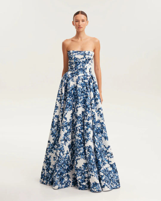 Damen Trachtenkleid mit floralem Design und Bustier-Oberteil Heidi-Mode