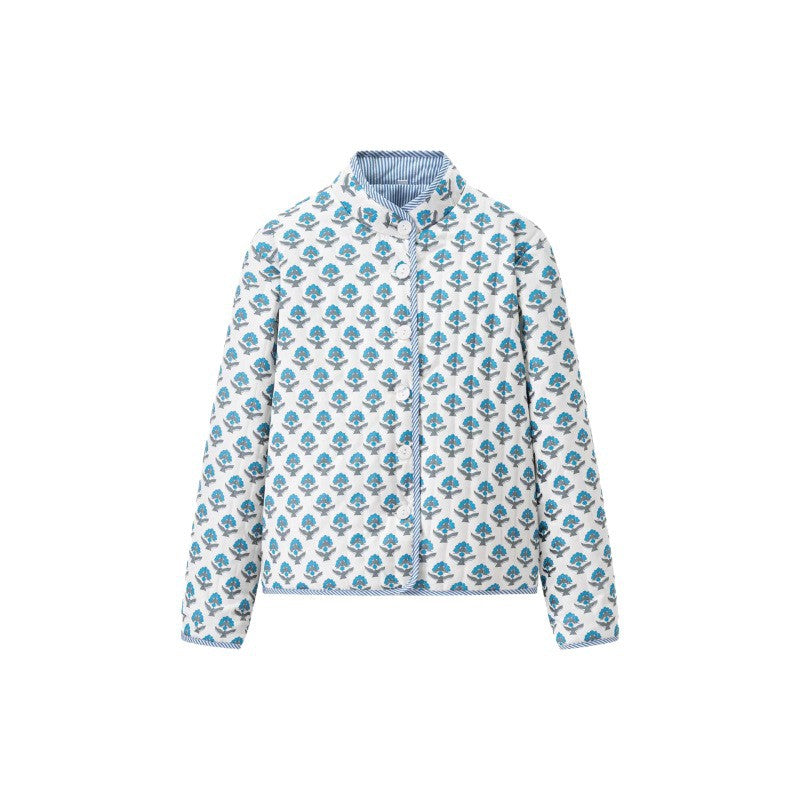 Damen Steppjacke mit floralem Muster und bequemem Schnitt Heidi-Mode