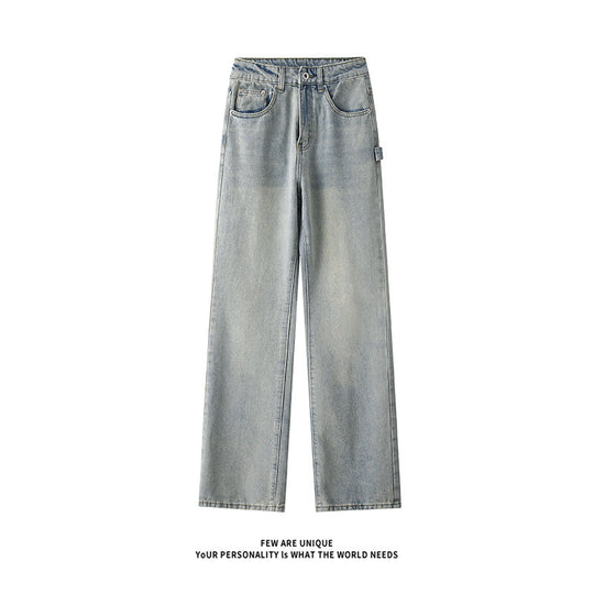 Herren Weitgeschnittene Jeans mit hohem Bund und praktischen Taschen Heidi-Mode