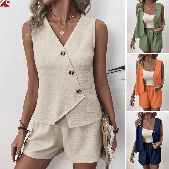 Damen eleganter Jumpsuit mit raffiniertem Wickeldesign Heidi-Mode