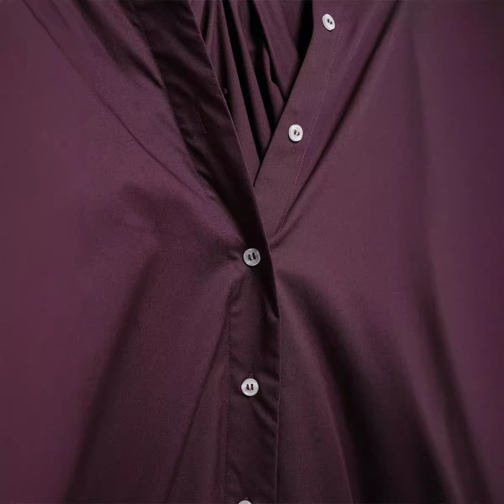 Damen vielseitige Bluse mit lässigem Schnitt und besonderem Falten-Design Heidi-Mode