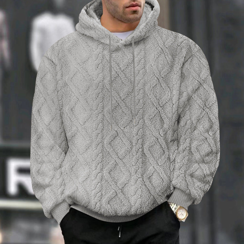 Herren Hoodiekapuzenpullover aus kuscheligem Material mit Struktur Heidi-Mode