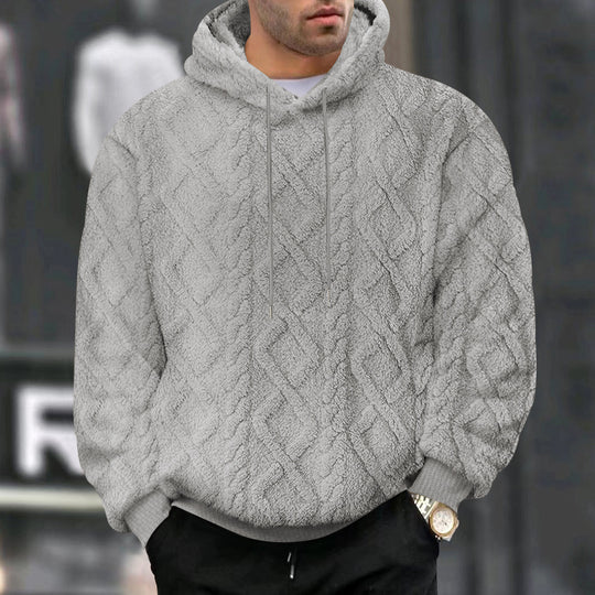 Herren Hoodiekapuzenpullover aus kuscheligem Material mit Struktur Heidi-Mode