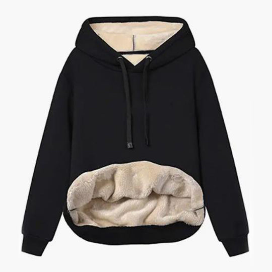 Damen Kuscheliger Kapuzenpullover mit Fleece-Futter Heidi-Mode
