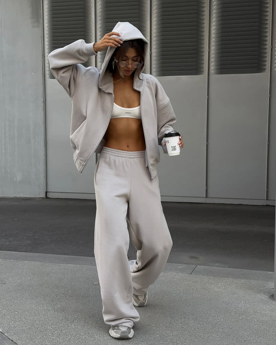 Damen Sportlicher Oversized Hoodie und weite Jogginghose Set Heidi-Mode