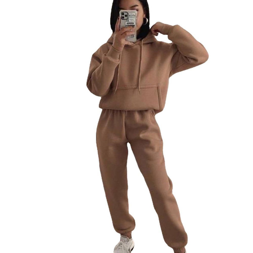 Damen Komfortabler Fleece Hoodie und Jogginghose Set Heidi-Mode
