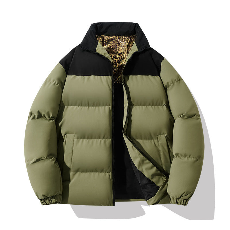 Herren isolierte Steppjacke mit hohem Kragen und praktischen Taschen Heidi-Mode