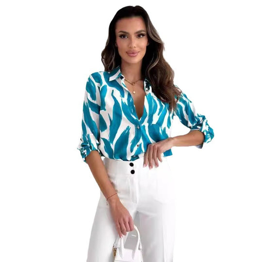 Damen Bluse mit floralen Akzenten und lässigem Schnitt Heidi-Mode