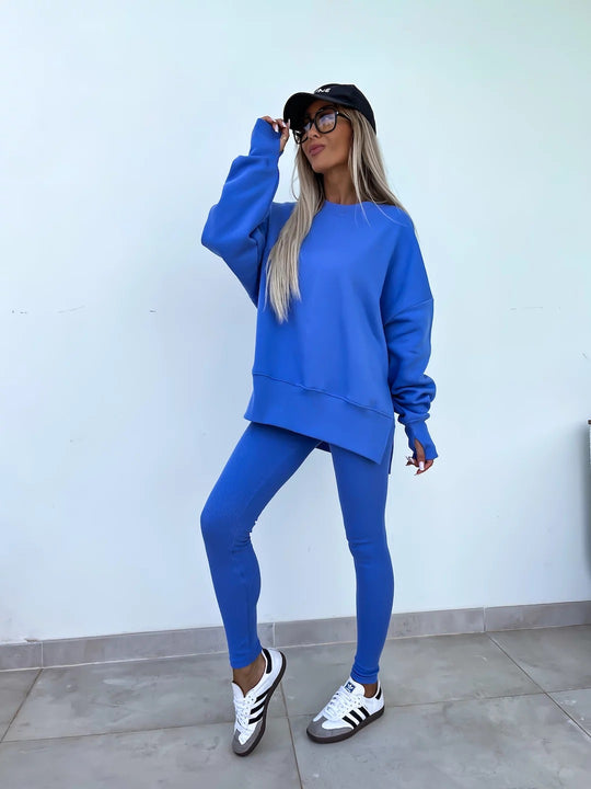 Damen lässiger Oversized-Sweater und leggings im Set Heidi-Mode