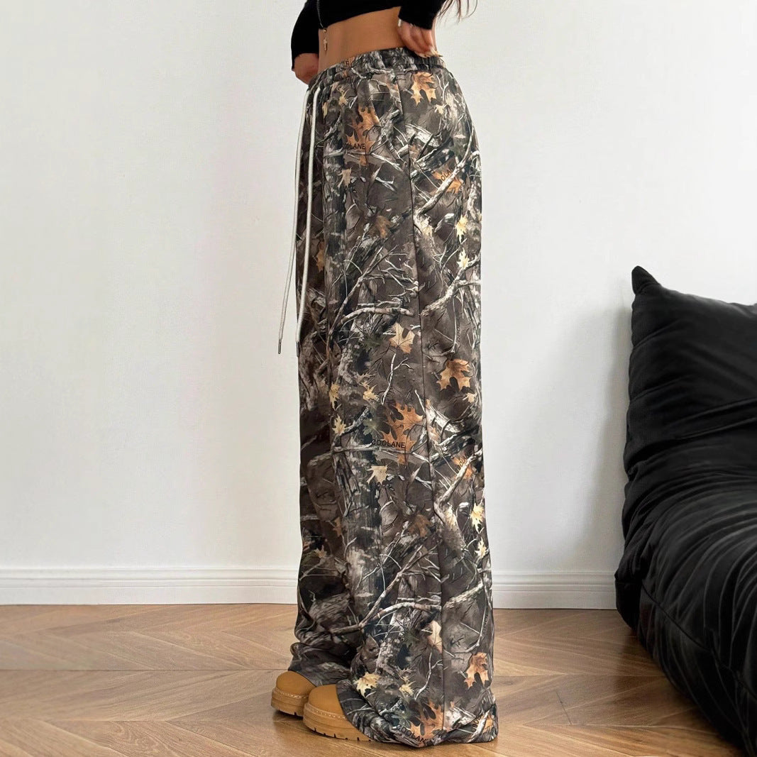 Damen Cargohosen mit hohem Bund und Allover-Muster Heidi-Mode