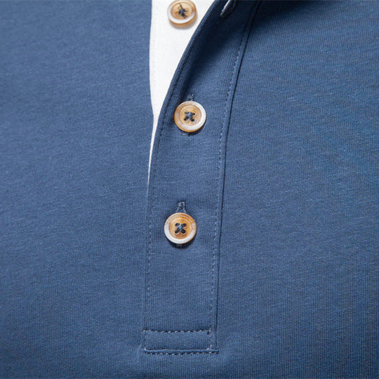 Herren Langarm-Henley-Shirt mit eleganten Druckknöpfen und bequemer Passform Heidi-Mode