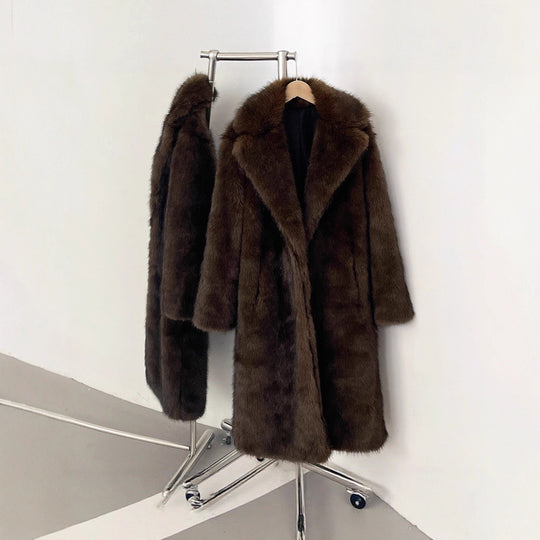 Damen Langhaarmantel für elegante Anlässe Heidi-Mode