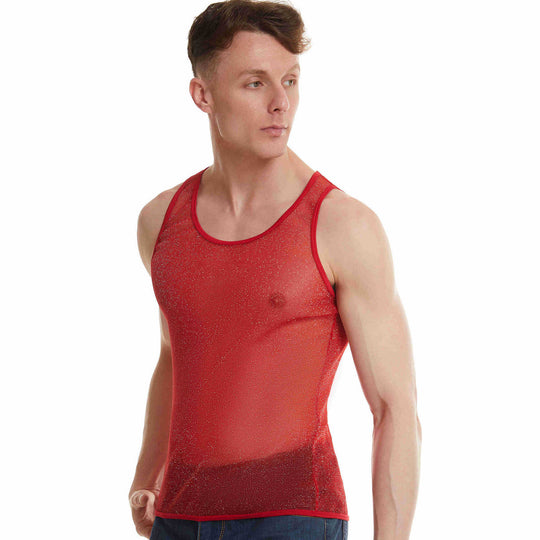 Herren Sportliches Netz-Tanktop Heidi-Mode
