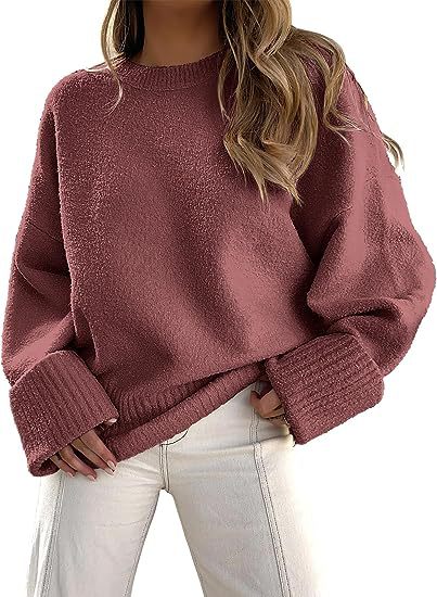 Damen gemütlicher Oversized Pullover mit strukturiertem Fleece Heidi-Mode