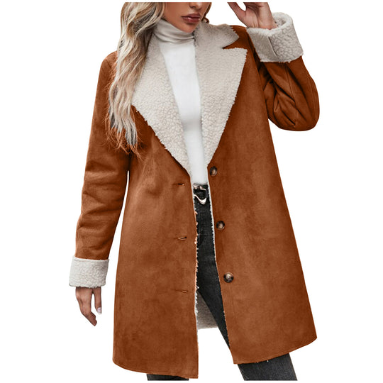 Damen kuscheliger Oversized-Mantel mit schickem Kragen Heidi-Mode
