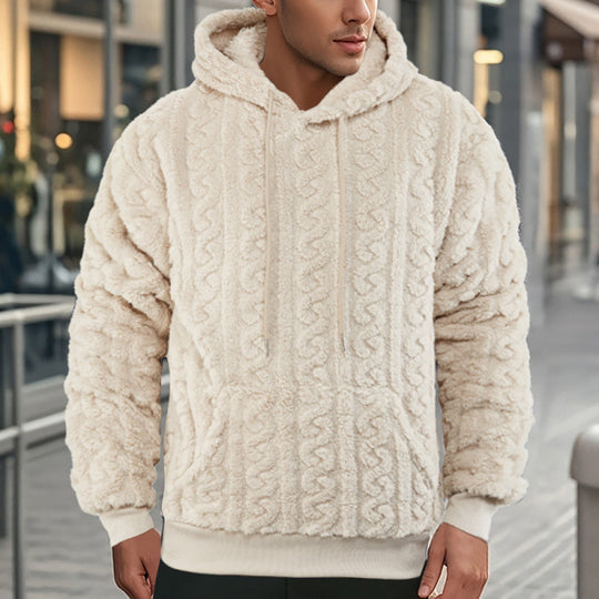 Damen Kuscheliger Fleece-Hoodie mit Strukturmuster Heidi-Mode
