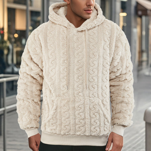 Damen Kuscheliger Fleece-Hoodie mit Strukturmuster Heidi-Mode
