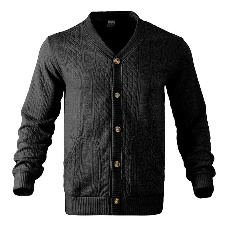 Herren Strickjacke mit strukturierter Oberfläche und praktischen Taschen Heidi-Mode