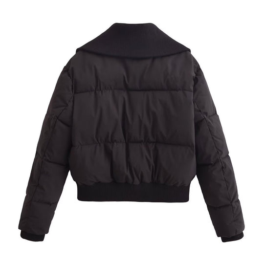 Damen modische Steppjacke mit hohem Kragen und praktischen Reißverschlusstaschen Heidi-Mode