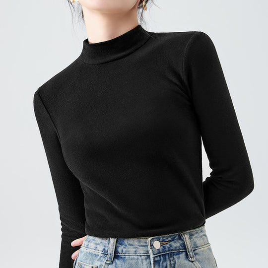 Damen Turtleneck Shirt aus weicher Stretchmaterialmischung mit eleganten Details Heidi-Mode