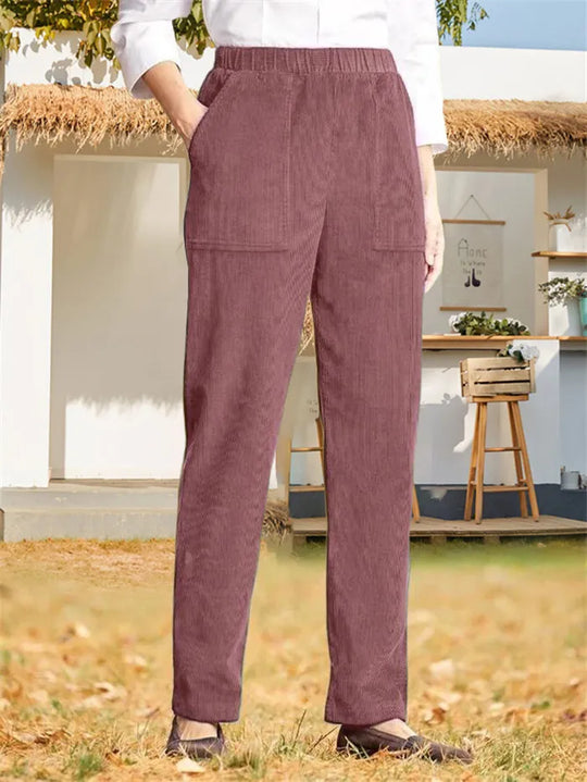 Unifarbene Cordhose für Damen