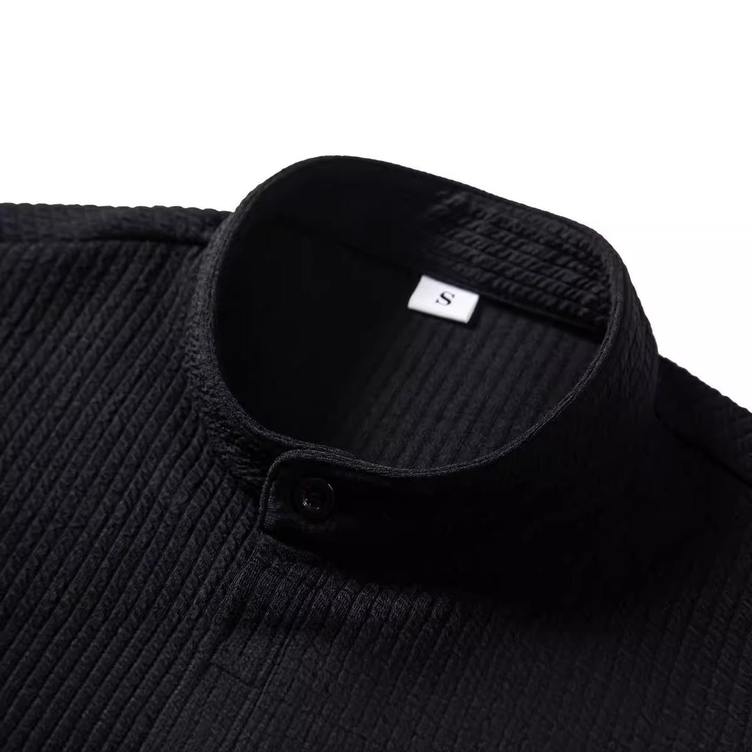 Herren Kurzarmhemd mit strukturierter Oberfläche Heidi-Mode