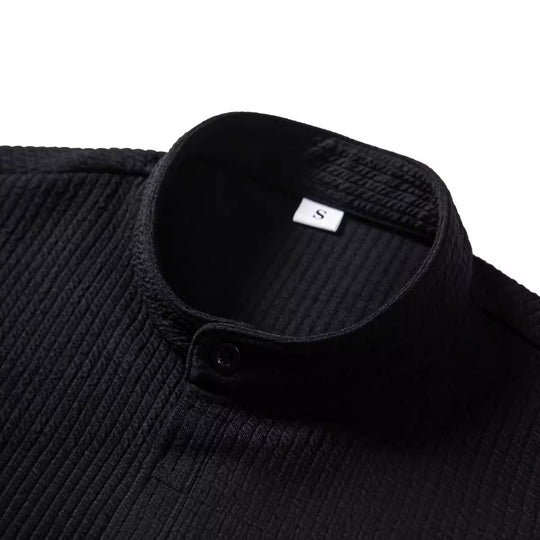 Herren Kurzarmhemd mit strukturierter Oberfläche Heidi-Mode