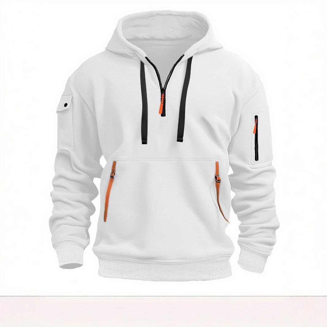 Herren funktionaler Kapuzenpullover mit modischen Reißverschlusstaschen Heidi-Mode