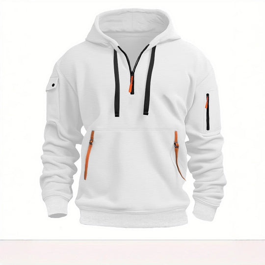 Herren funktionaler Kapuzenpullover mit modischen Reißverschlusstaschen Heidi-Mode