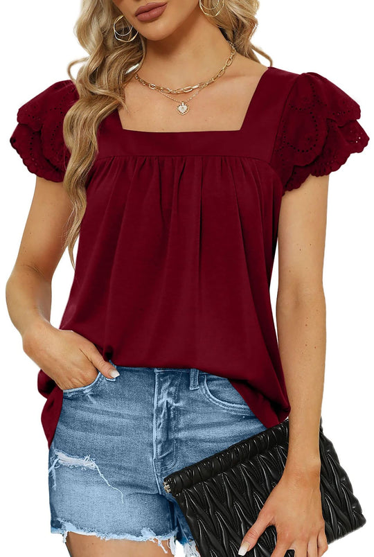 Damen Bluse mit dekorativen Puffärmeln und femininem Schnitt Heidi-Mode