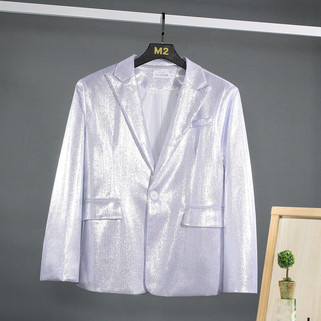 Herren schimmernder Blazer mit luxuriösem Obermaterial und klassischem Schnitt Heidi-Mode