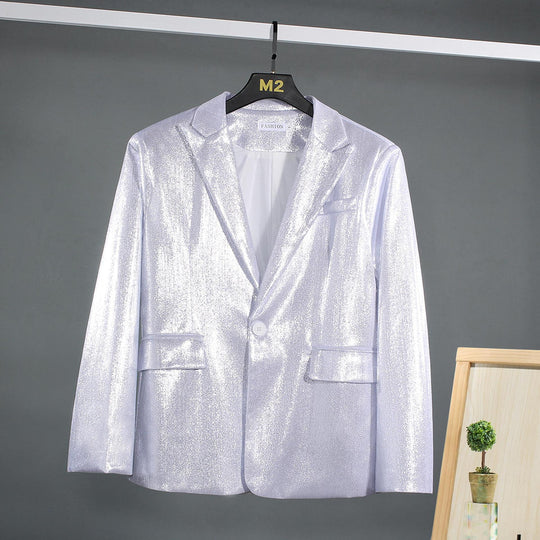 Herren schimmernder Blazer mit luxuriösem Obermaterial und klassischem Schnitt Heidi-Mode