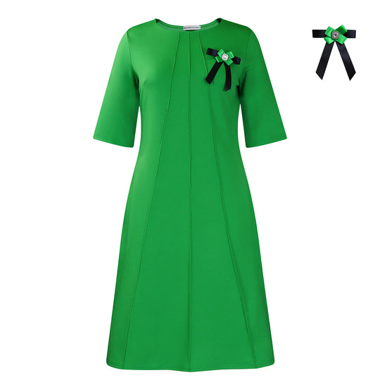Damen Abendkleid mit elegantem Rüschendetail und stilvollem Broschendekor Heidi-Mode