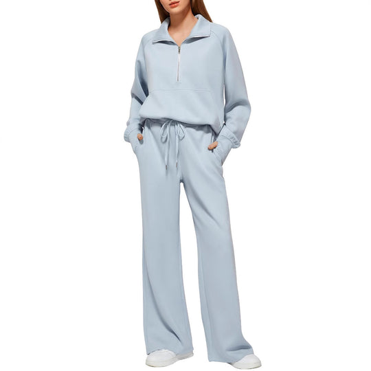 Damen bequemer Sportanzug mit Reißverschluss und weitem Schnitt Heidi-Mode