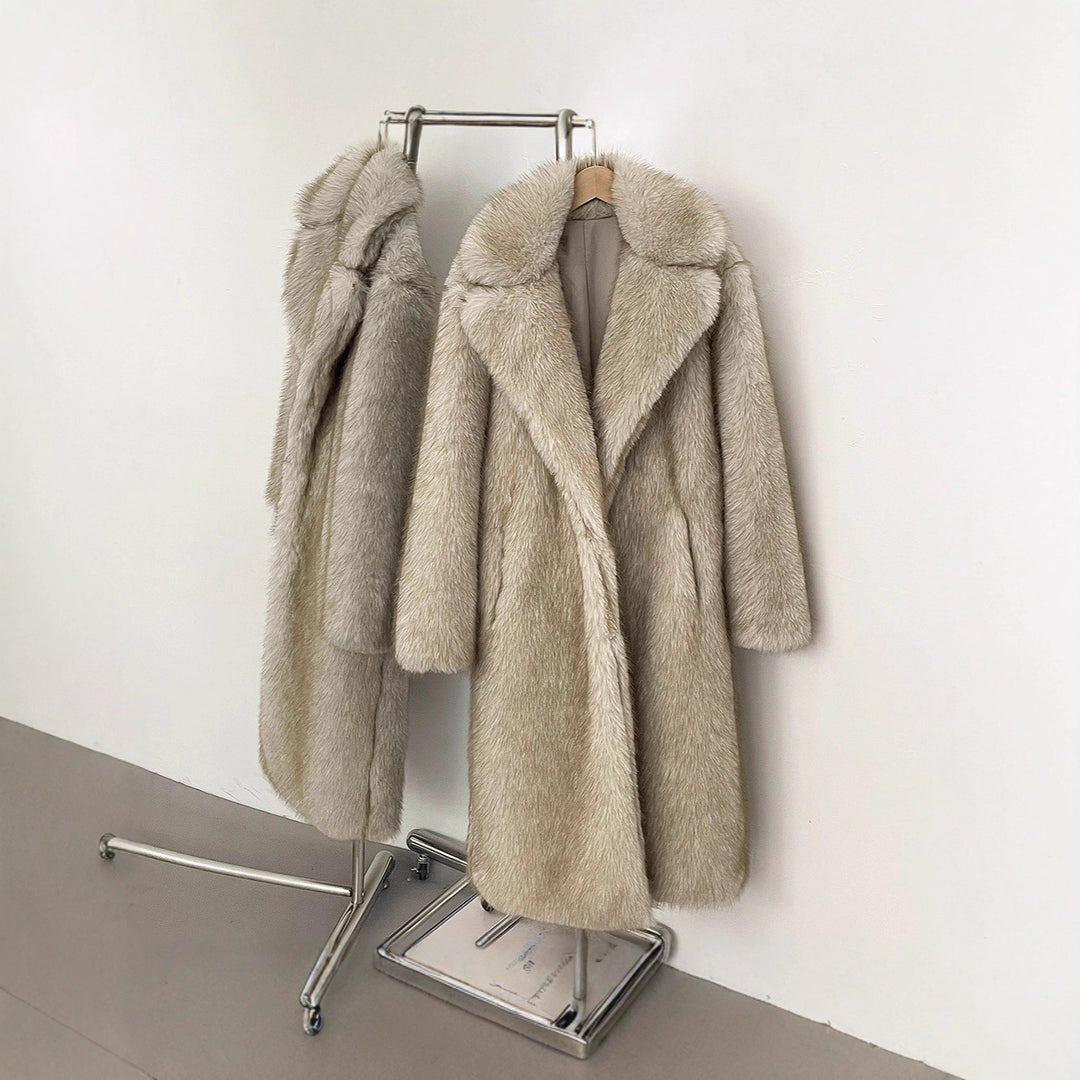 Damen Langhaarmantel für elegante Anlässe Heidi-Mode