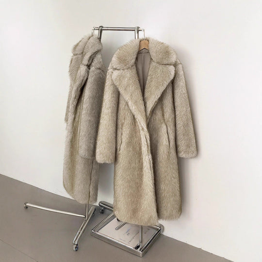 Damen Langhaarmantel für elegante Anlässe Heidi-Mode