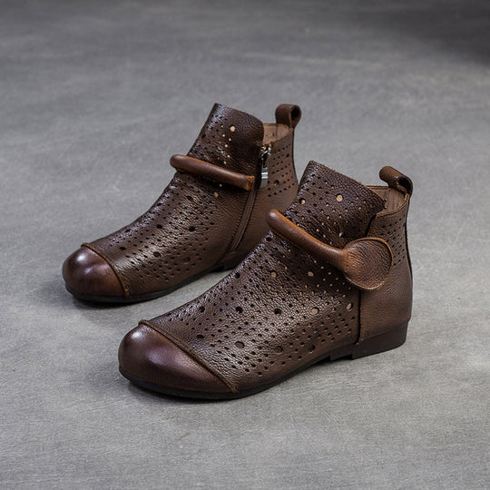 Damen Stiefeletten mit atmungsaktiver Perforation und elegantem Design Heidi-Mode