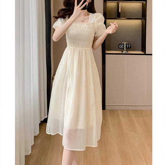 Heidi-Mode | Square Neck Puff Sleeve Sweet Kleid