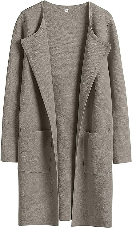 Damen Oversized Strickmantel mit offenen Fronten und praktischen Taschen Heidi-Mode