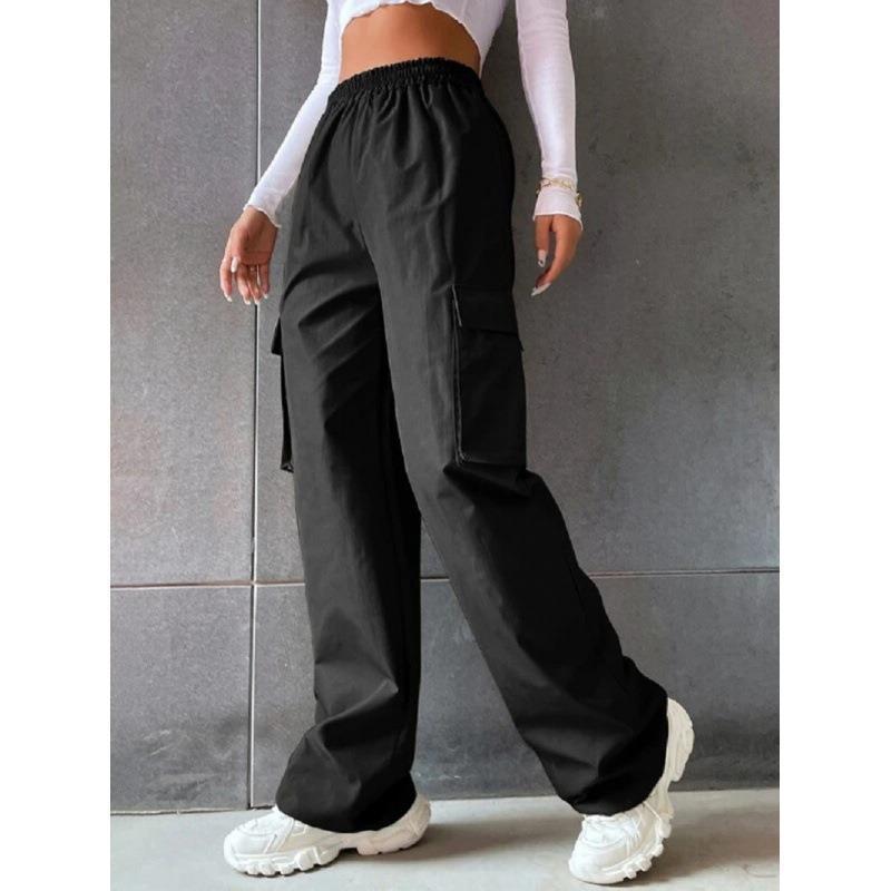 Damen Cargo Hose mit elastischem Bund und praktischen Seitentaschen Heidi-Mode