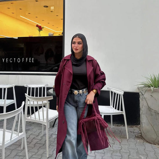 Damen trendiger Trenchcoat mit stilvollem Schnitt und praktischen Taschen Heidi-Mode