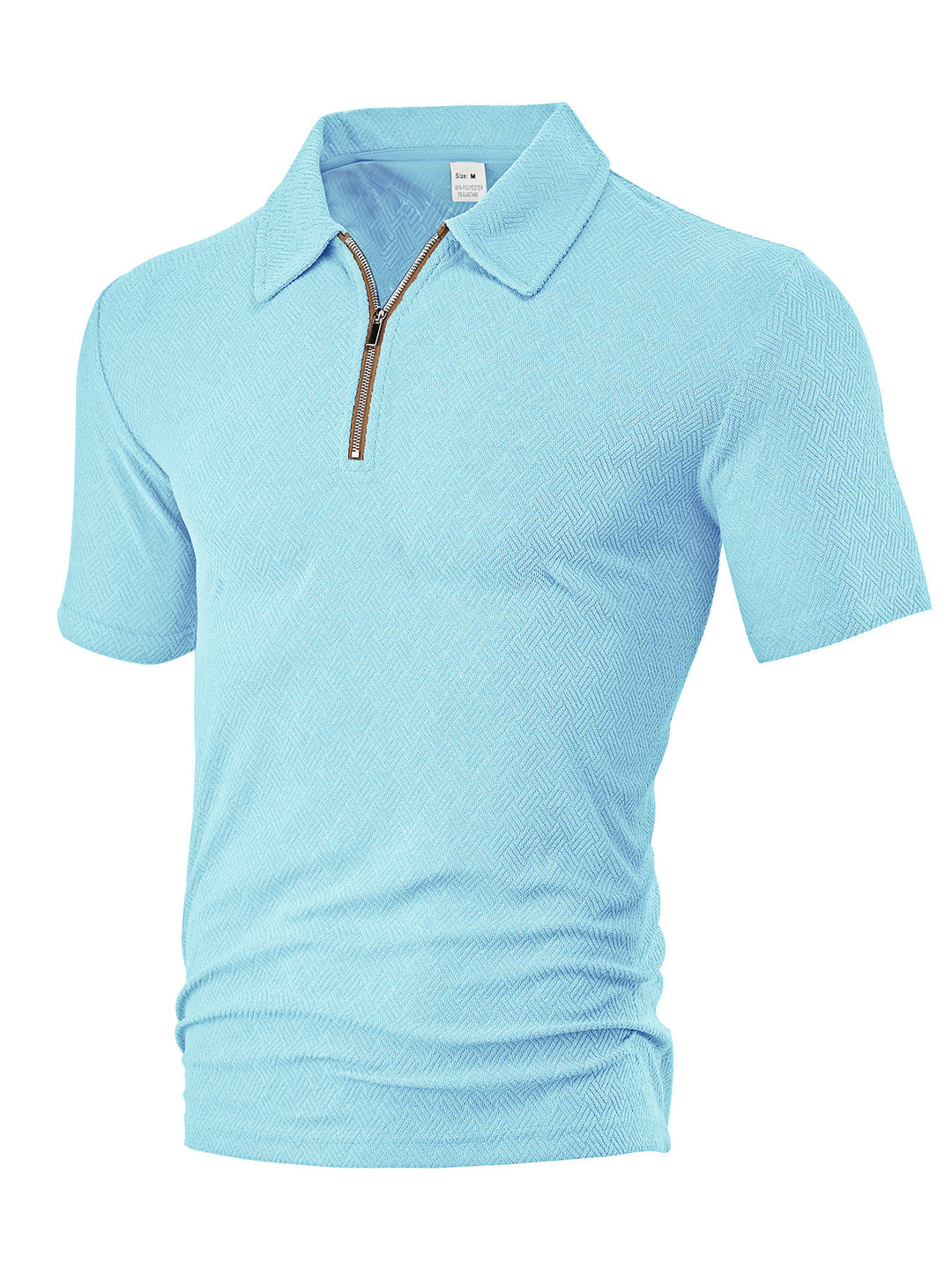 Herren Polo-Shirt mit elegantem Reißverschluss und strukturiertem Design Heidi-Mode
