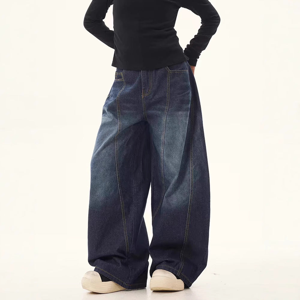 Damen weite High-Waist Jeans mit einzigartigem Design und lässigem Schnitt Heidi-Mode