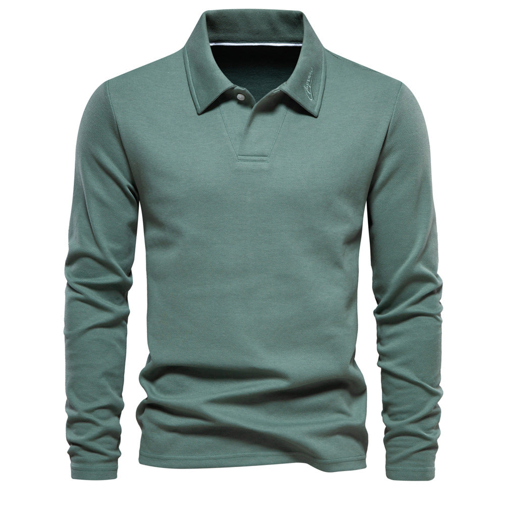 Herren Langarm Poloshirt mit intensivem Struktur-Design und klassischem Kragen Heidi-Mode