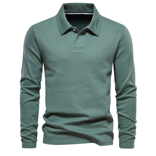 Herren Langarm Poloshirt mit intensivem Struktur-Design und klassischem Kragen Heidi-Mode
