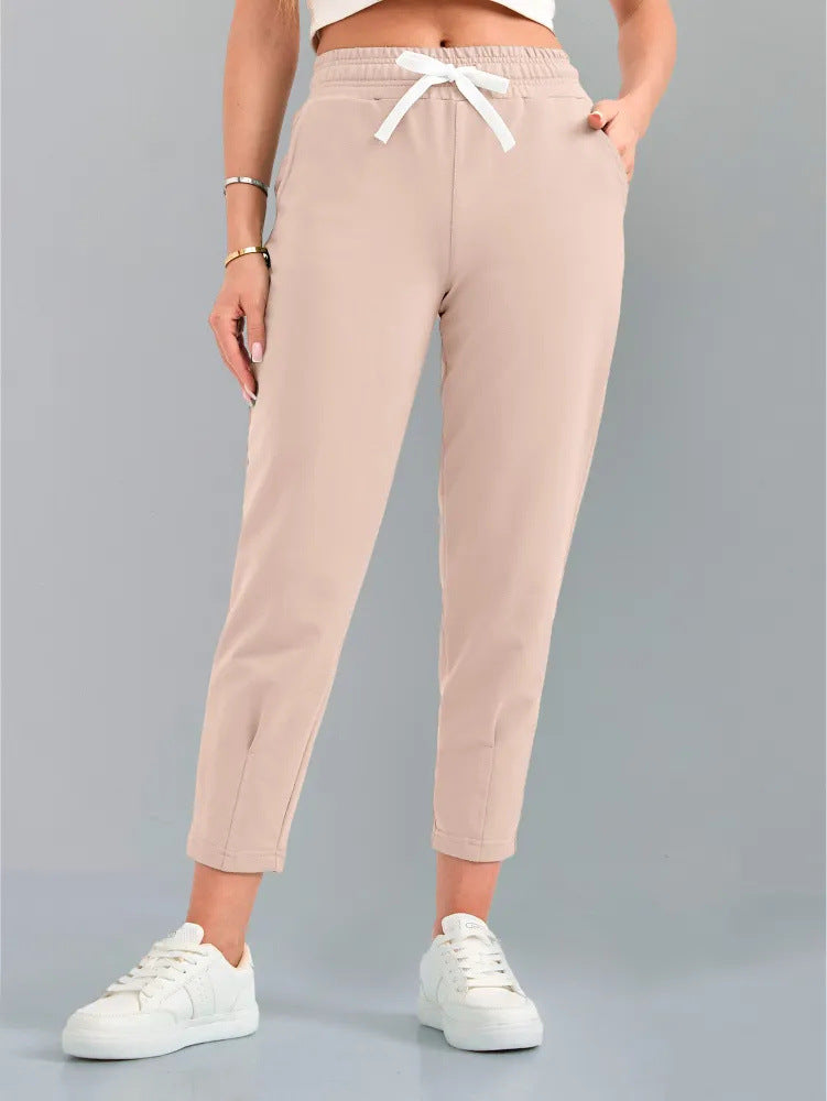 Damen Elegante Jogginghose mit Kordelzug und schmalem Schnitt Heidi-Mode